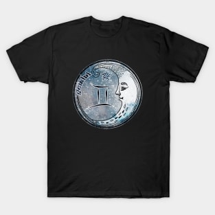 Gemini Moon Sign Astrology Zodiac Symbol Stars and Crescent Moon T-Shirt